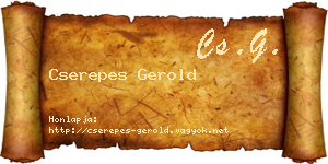 Cserepes Gerold névjegykártya